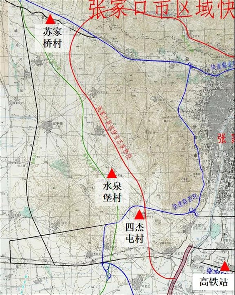 来源:张家口市自然资源和规划局 西向环线 示意图 北向,东向环线 北向