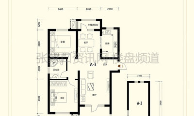 玫瑰苑二期A-3户型 107㎡