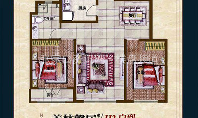 美林馨居H2户型 85.82㎡