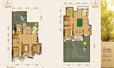 1#下跃地上花园户型 261.4㎡