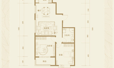 A1户型 建筑面积约102.09㎡