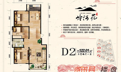 D2户型 建筑面积约122.01㎡