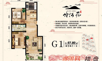 G1户型 建筑面积约97.80㎡