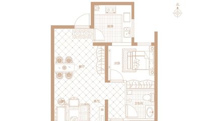 B户型 建筑面积约87.04㎡