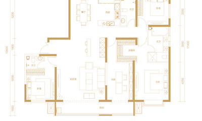 K户型 建筑面积约215㎡