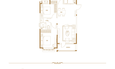 尊贵三居 建面约113.75㎡