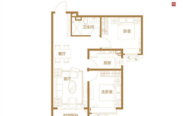 温馨两居 建面约80㎡